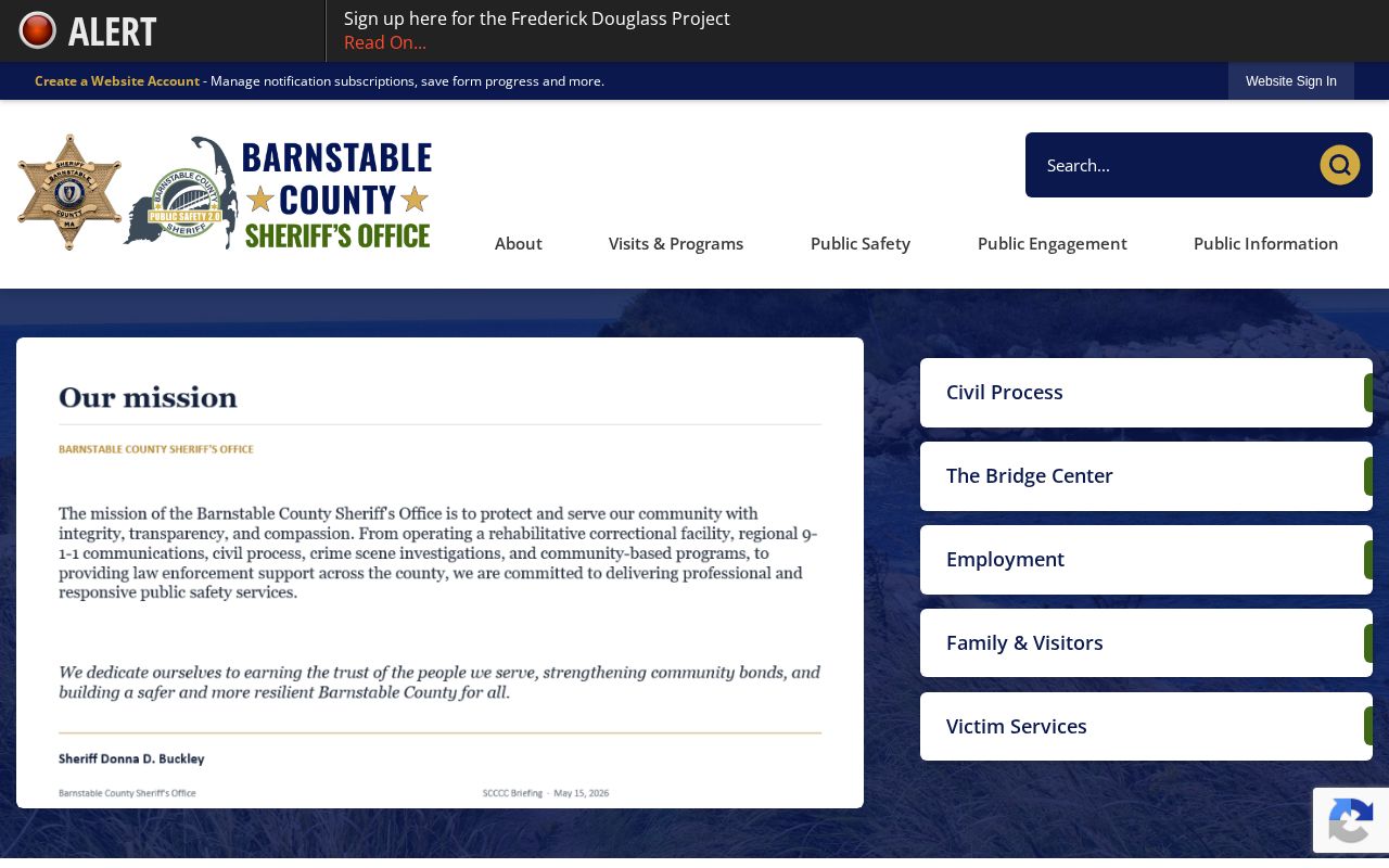 Barnstable County Sheriff website without a 24-hour release list