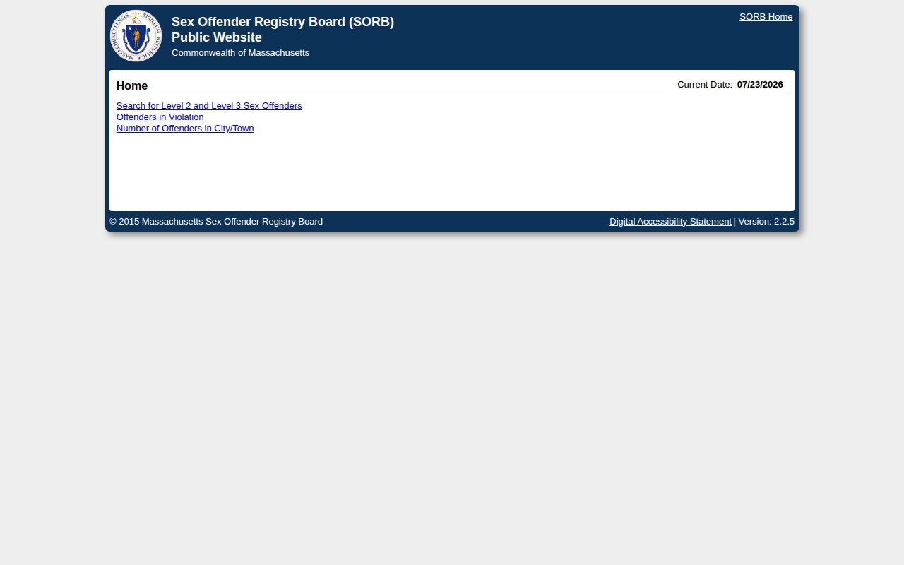 Massachusetts SORB photo search for qualifying Barnstable County records