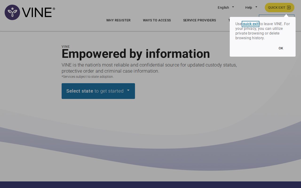 VINELink entry for a Barnstable County MA DOC inmate check